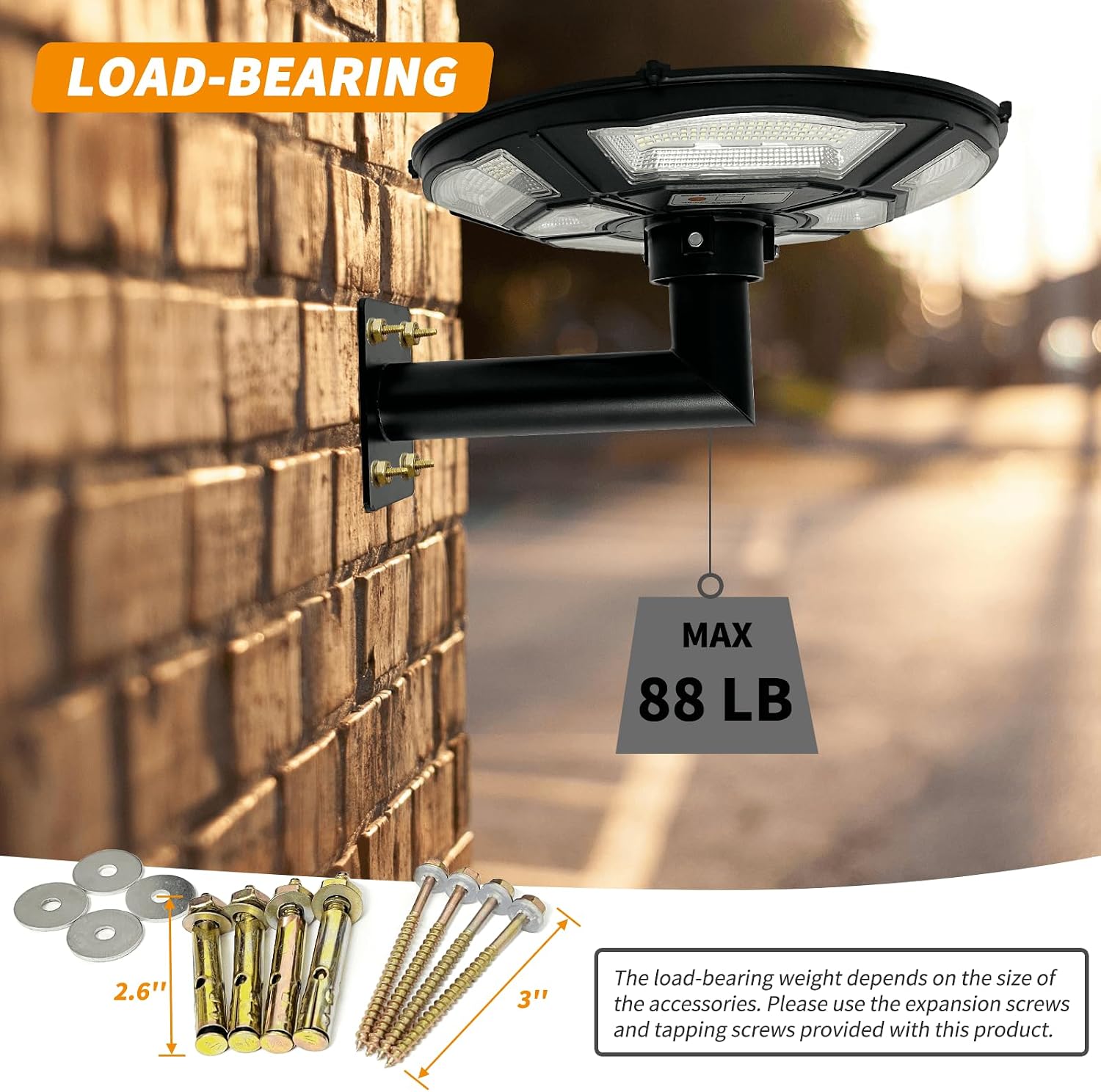 90 Degree Wall Light Mounting Bracket, 11" Arm, 2-3/8" OD Tenon | Galvanized Steel, 0.2" Flange, 0.05" Tube, Full Welds, Slim 3.9" Base, Concrete/Wood Hardware and Drilling Template Included