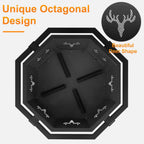 boinn 35 inch octagonal outdoor fire pit, fire, side view