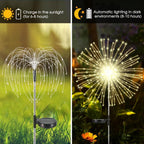 hpufkot solar garden lights outdoor,waterproof garden, 2pc 200 showing dimensions