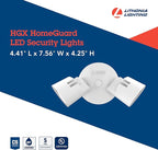 Lithonia Lighting HomeGuard 2-Light LED Outdoor Flood Lights, Wall or Ceiling Mount Outdoor Lights, 4000K Cool White, Round Heads, White (HGX LED 2RH 40K 120 WH M2)