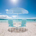 VINGLI Patio Lawn Webbed Folding Chairs Set of 2, Outdoor Beach Portable Lawn Chair Camping Chair Beach Chair for Yard, Garden Dining (Blue, Classic)