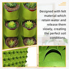 LITLANDSTAR Planter, 25 Pockets Hanging Vertical Wall Bag, Green (1.0 m × 1.0 m), Indoor-Outdoor Use