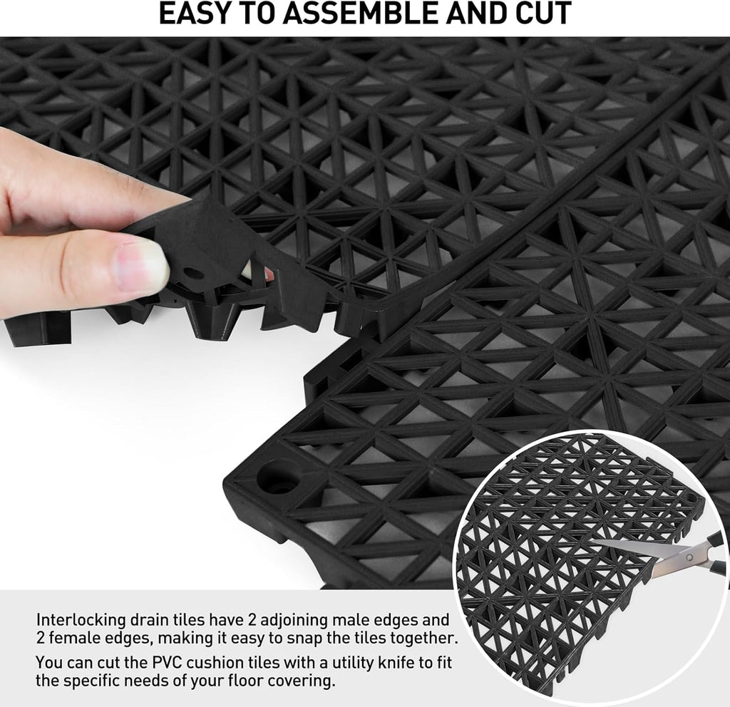 maxwave 18 pack 12" x 12" modular interlocking, side view