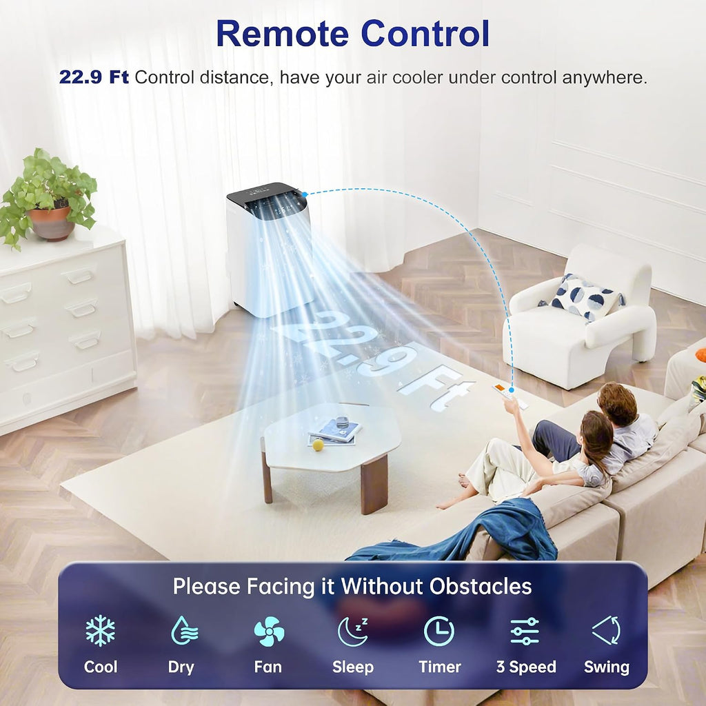 inverter 16000btu portable air conditioners with remote, free on a desk or shelf