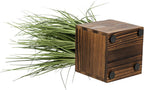 mygift artificial green grass plants trio in rustic on a desk or shelf