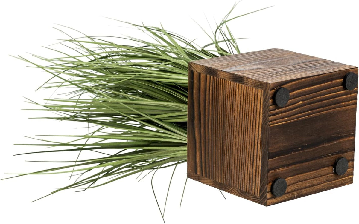 mygift artificial green grass plants trio in rustic on a desk or shelf
