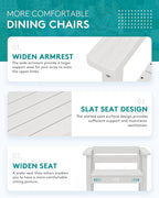 SERWALL 7-Piece Patio Dining Sets, 60" - 83" Expandable Outdoor Dining Table and 6 HDPE Chairs, All Weather HDPE Outdoor Furniture Set for Backyard, Garden, White