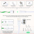 Jnaurb Christmas Candy Cane Lights, 66ft 480 LED Connectable Flexible White & Green Candy Cane Rope Lights for Outside, 8 Modes Waterproof LED Christmas Light for Garden Patio Tree Holiday Party Decor