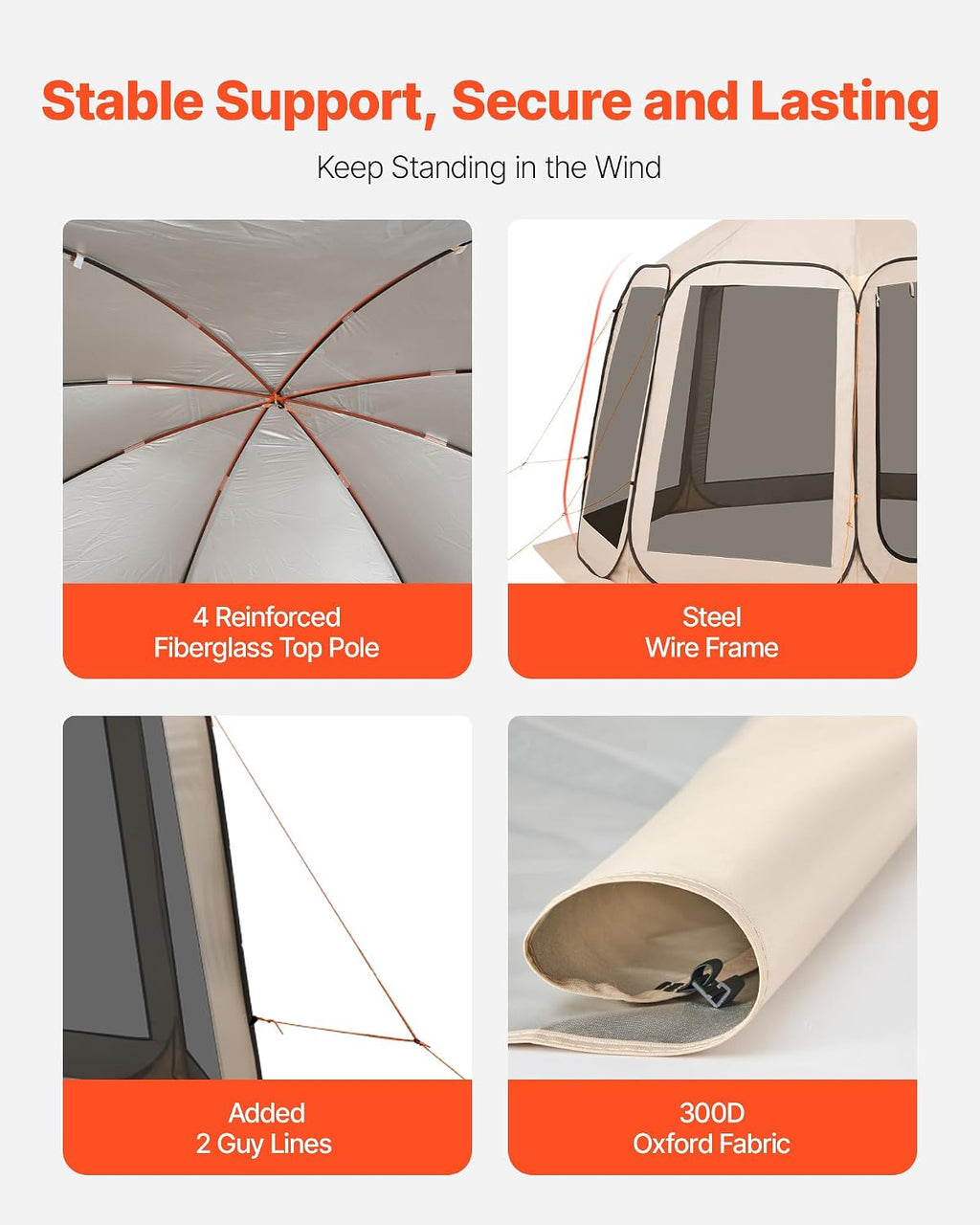 vevor pop up screen house tent, 15 x showing dimensions