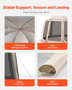 vevor pop up screen house tent, 15 x showing dimensions