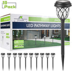 EXCMARK 10 Pack Solar Lights Outdoor Garden Pathway Solar Powered Yard Lights for Walkway Sidewalk Driveway.
