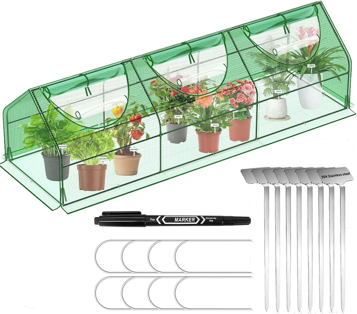 9x3x3ft large greenhouse for outside, portable green house, main product view