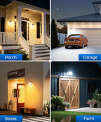 CINOTON 30W 3CCT LED Wall Pack Light with Dusk to Dawn Sensor, 3000K/4000K/5000K Selectable, 3600LM, Outdoor Wall Lights IP65 Waterproof LED Security Flood Lighting for Garage Porch UL-Listed 4 Pack