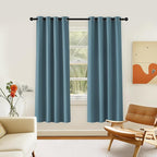 NICETOWN Room Darkening Curtain for Living Room - Energy Saving Thermal Insulated Grommet Room Darkening Curtain/Drape for Bedroom (1 Panel, 46 by 72, Smoky Blue)
