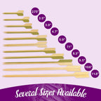 BambooMN 2.7" Bamboo Paddle Pick Skewers for Food, Drinks, Appetizers - 10,000 Pieces