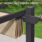 Pergola Shade Cover Replacement Canopy Top Compatible with 10 X 10 ft 6-Bar Pergola Frames - Beige (Canopy Size 116" W x 95" L, Canopy Top Only)
