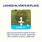Black Post Top Wing Clip Fitter - Fits 5.25" Acorn/Globe Opening & 3" Pole Mount - USA Made Polycarbonate Outdoor Lamp Hardware - Light Fixture Shade Holder & Bulb Socket Replacement, 5-Pack | Polycarbonate Wing Clip Fitter for Post Top Lamps, Fits 5.25"