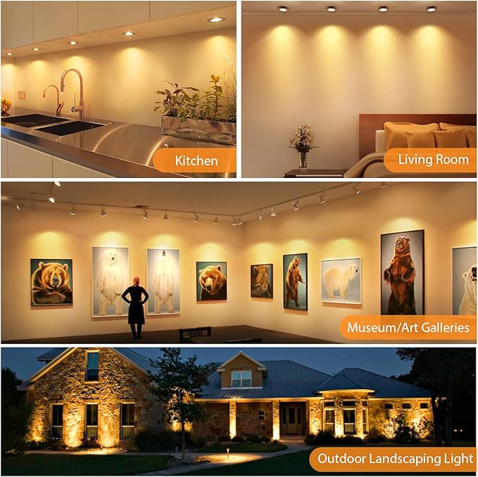 Mlambert 36 Pack MR16 LED Bulbs 50W Halogen Equivalent,2700K Warm White,5W GU5.3 MR16 12V Spotlight Bulb,Non-Dimmable,45° Beam Angle for Landscape