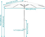 Sunnydaze Outdoor Patio Umbrella - Polyester Table Market Umbrella with Push-Button Tilt and Crank - 8 Sturdy Ribs - Beige - 9ft