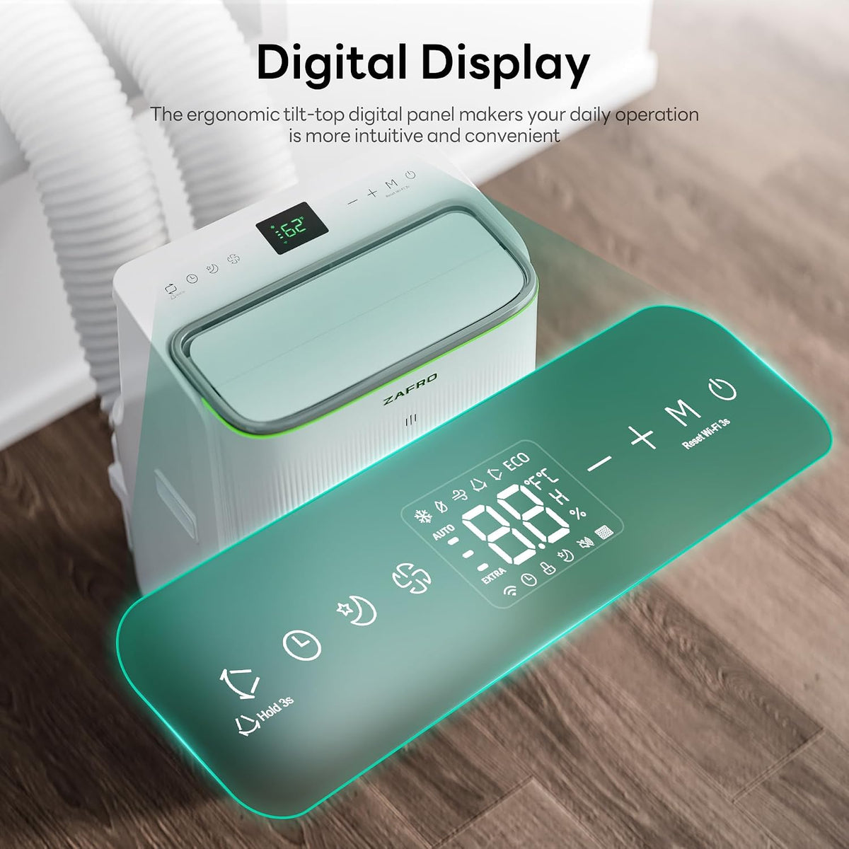 zafro smart inverter portable air conditioners, 14000 btu, package contents