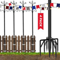 Arrinew String Light Poles 9 FT Metal Poles with Hook for Outside String Lights - Outdoor Patio Light Poles Lighting Stand for Deck, Backyard, Balcony, Hanging Basket, Lantern, Bird Feeder 4Pack