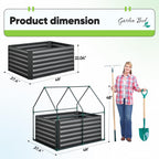 quictent 4x3x2ft galvanized raised garden bed with cover on a desk or shelf