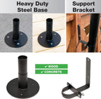EXCELLO GLOBAL PRODUCTS Premium String Light Poles - 2 Pack - Extends to 10 Feet – Deck Mount (Wood/Concrete)