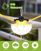 100FT LED Construction String Lights 130W 16000LM Industrial String Work Lights, 2Prong,IP65 Waterproof 18AWG Wire 5000K Super Bright for Construction Sites Temporary Work Jobsites Outdoor Lighting