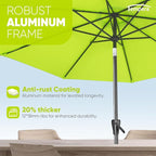 Tempera Patio Market Outdoor Table Umbrella with Auto Tilt and Crank, Large Sun Umbrella with Sturdy Pole & Fade Resistant Canopy, Easy to Set