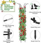Tower Obelisk Garden Trellis for Climbing Plant，6.3FT/75.6" Rustproof Metal Potted Plant Climbing Support for Indoor Outdoor Flowers Vegetable Fruits Vines Support (2PCS)