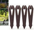 4 Pack Landscape Light Stakes, 1/2" NPT Thread ABS Ground Stakes, Outdoor Light Spikes with Side Wire Way, Garden Yard Replacement Stake for Low Voltage Spotlights Path Lights Flood Lights