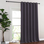 NICETOWN Blackout Room Divider Curtains for Sliding Glass Doors 102 Inches Long 1 Panel, Extra Wide Curtains for Doorway Patio Bedroom Living Room (Greyish Purple, 80Wx102L, 1 Panel)