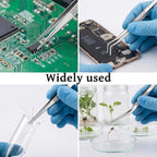 4Pcs Stainless Steel Tweezers Set for Small Garden Kitchen | 6.3″ / 6.5″ Straight & Curved Tip Precision Food Succulent Tweezers Multi-Purpose Tweezer Set Tools for Indoors and Outdoors