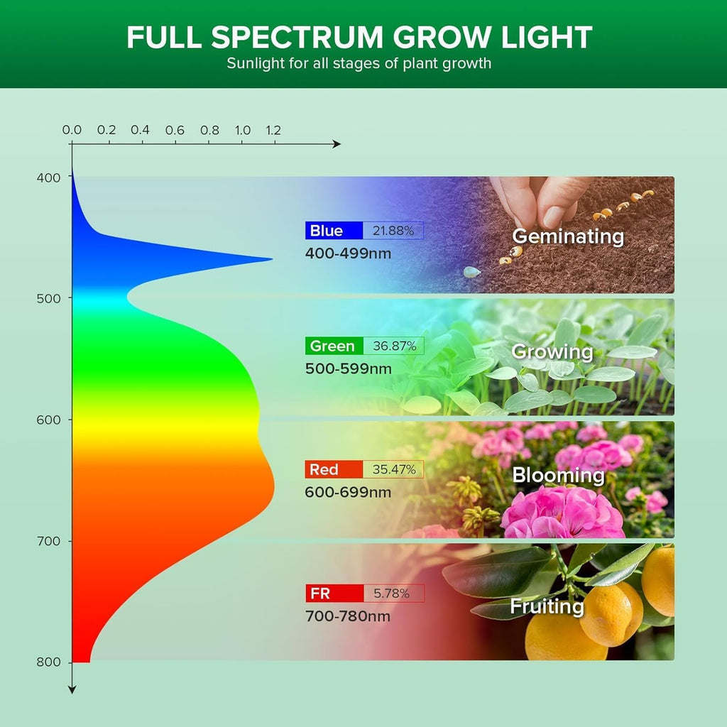 SANSI 24W Grow Light Bulb for Indoor Plants, 300W Equivalent, Full Spectrum | LED Grow Bulb, Grow Lamp with Optical Lens for High PPFD, 4000K Daylight Plant Lights for Indoor Growing