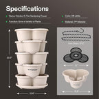 VIVOSUN 2-Pack 5 Tier Vertical Gardening Stackable Planter for Strawberries, Flowers, Herbs, Vegetables, Ivory