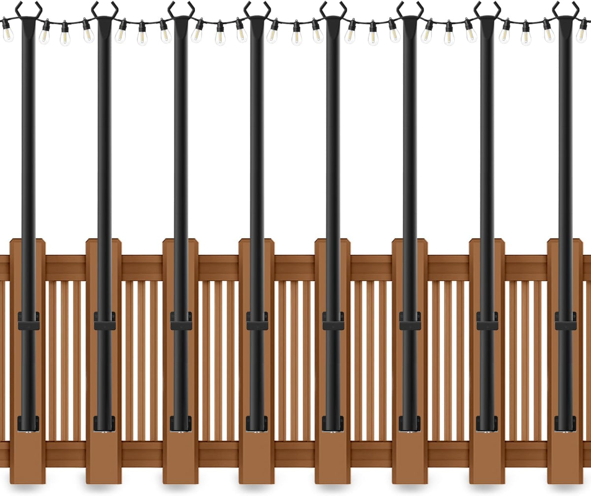 ahrlhr 8 pack string light poles for deck,5, main product view