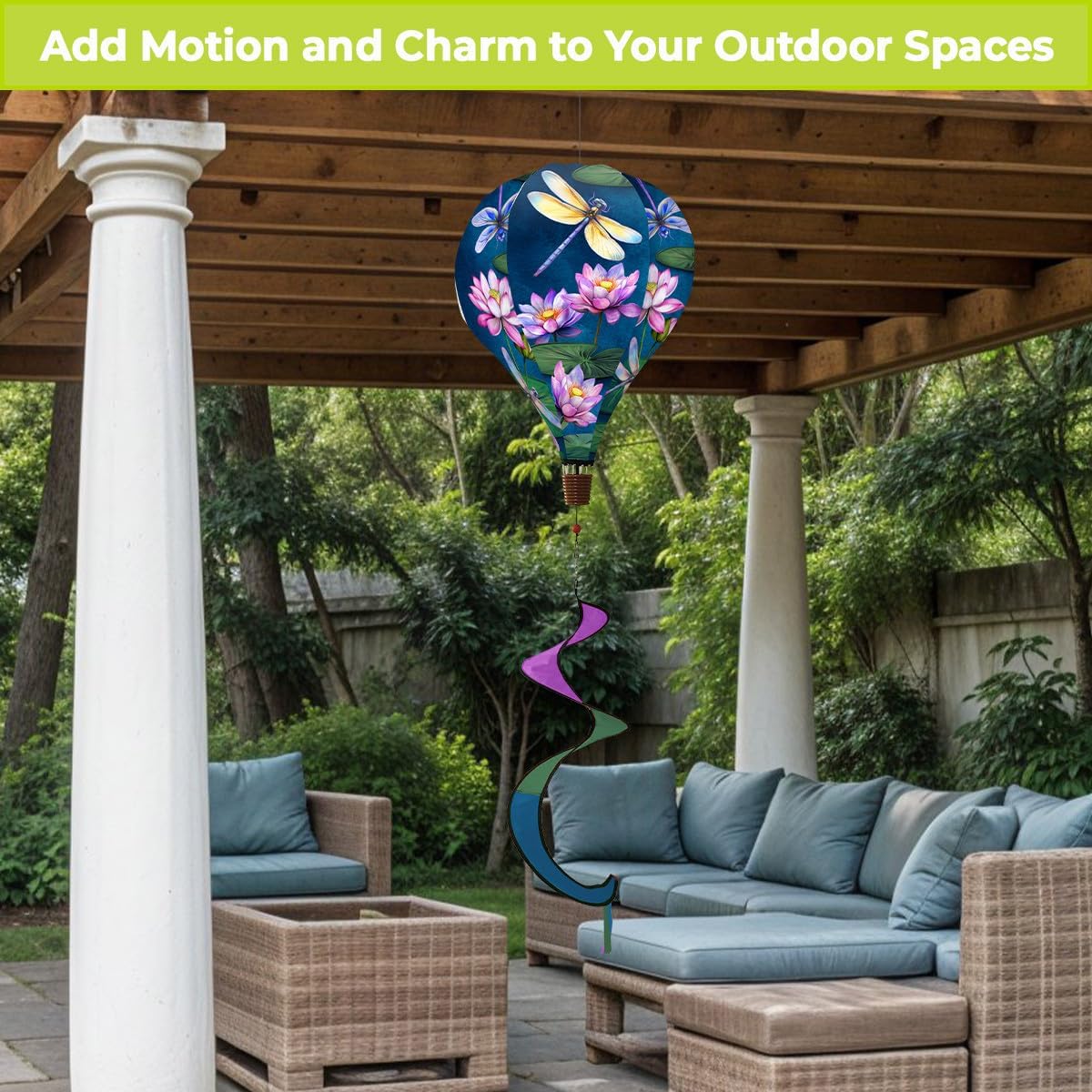 Briarwood Lane Spring Dragonflies and Water Lilies Balloon Wind Twister 54x12 for Spring Balloon
