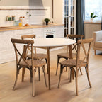 VINGLI Plastic Outdoor Dining Chairs Set of 2, Stackable Patio Dining Chairs with X Back, Waterproof Kitchen & Dining Room Chairs for Indoor-Outdoor, Capacity 400 lbs, Farmhouse Brown