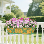 4 Pack 24 Inch Window Boxes Planters Railing Planter Box with Adjustable Brackets for Porch Fence Patio Balcony Hanging Flower Baskets with Woven Fabric for Outdoor Garden Decor - Green