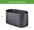 Best Choice Products 4x2x2ft Outdoor Metal Raised Garden Bed, Oval Deep Root Planter Box for Vegetables, Flowers, Herbs, and Succulents w/ 101 Gallon Capacity, Rubber Edge Guard - Charcoal