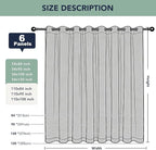 Extra Wide Outdoor Curtains Waterproof for Patio - 6 Panels Privacy Weatherproof Outside Curtains with Grommets for Gazebo, Pergola, Porch, Cabana, Balcony, 110 x 108 Inch, Cream