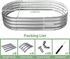 TATAANTY Galvanized Raised Garden Bed Kit, Rust-Resistant Planter Garden Boxes Outdoor, Oval Large Metal Raised Garden Beds for Vegetables Easy to Set Up - 4x2x1ft (2 Pack)