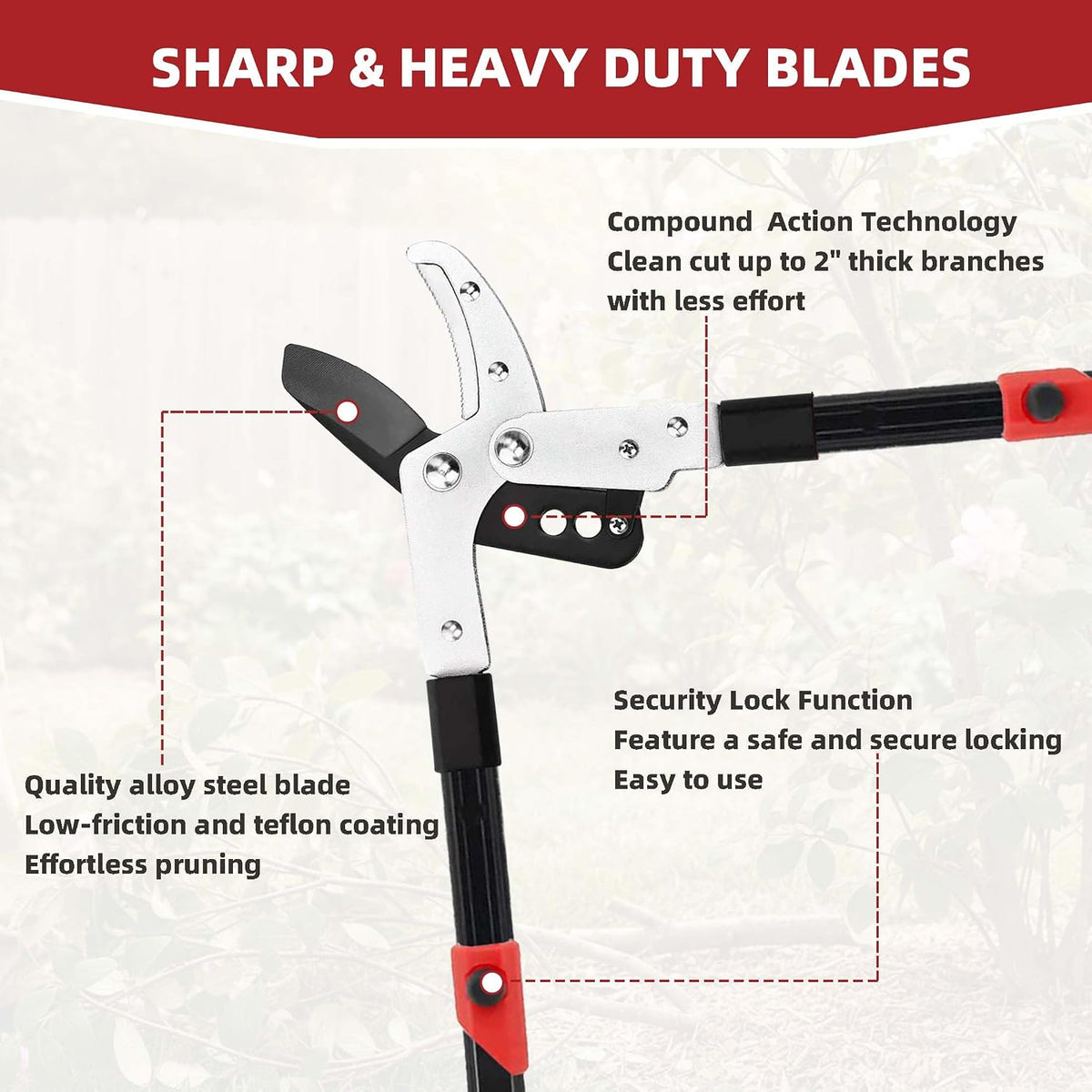 yrtsh loppers branch cutter heavy duty tree trimmer, package contents