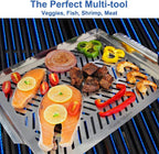 BBQ Grill Pan for Vegetables, Grill Topper Stainless Steel BBQ Wok with Handles Professional Cookware Grill Accessories for Barbecue Grills Outdoor Cooking