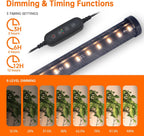 bstrip t10 vertical grow light, full spectrum plant showing dimensions