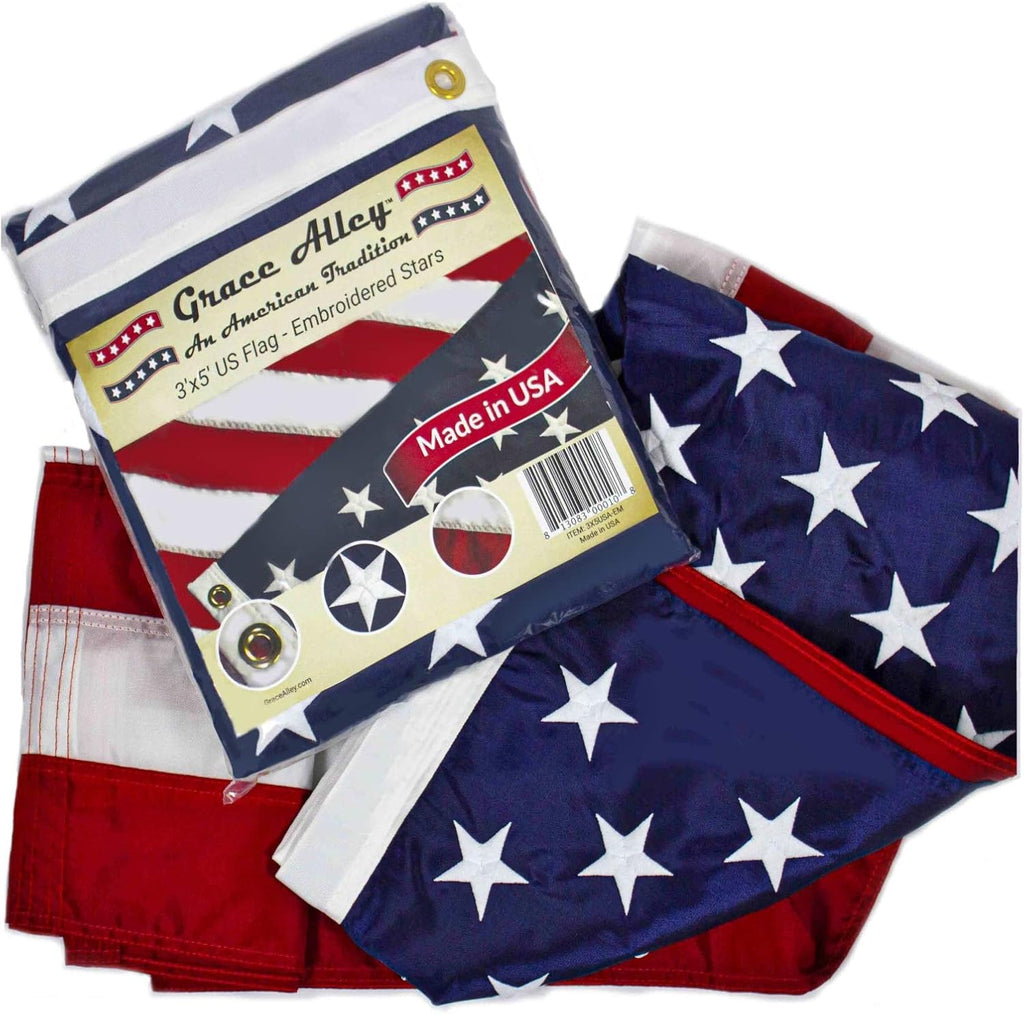 grace alley american flag: 3x5 ft us flag shown in use