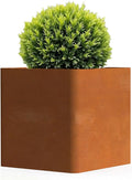 Corten Steel Planter Box 26" L x 26" W x 26" H,Large Metal Square Planter for Outdoor Plants,Metal Cube Flower Pot with Drainage Hole for Porch Hotel Patio Yard