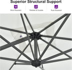 PURPLE LEAF 8 Feet Square Cantilever Umbrella Patio Umbrella with Base Outdoor Umbrella Aluminum Offset with 360-degree Rotation for Garden Deck Pool Patio White