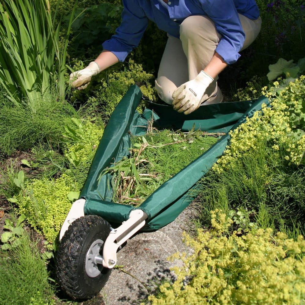 allsop wheeleasy le - foldable garden cart (wheelbarrow), side view