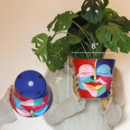GUGUGO 8 Inch Abstract Rainbow Head Planter, Unique Face Plant Pot with Drainage, Cute Eclectic Flower Planters Pots for Indoor Outdoor Plants, Colorful Funny Room Decor Aesthetic, Coral Red & Indigo